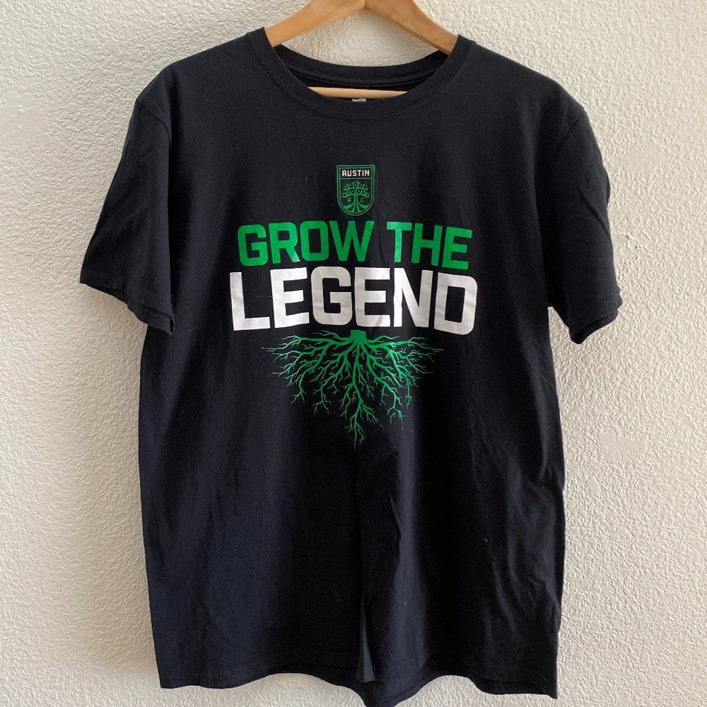 Austin F.C. Soccer Grow The Legend MLS Fanatics T-Shirt Men's Large